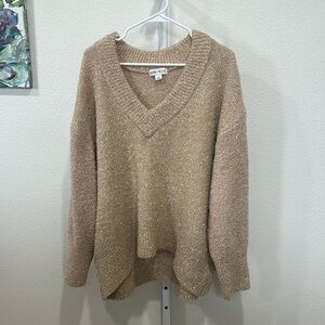 Stunning Ava & Viv V Neck Gold Sparkle Holiday Sweater